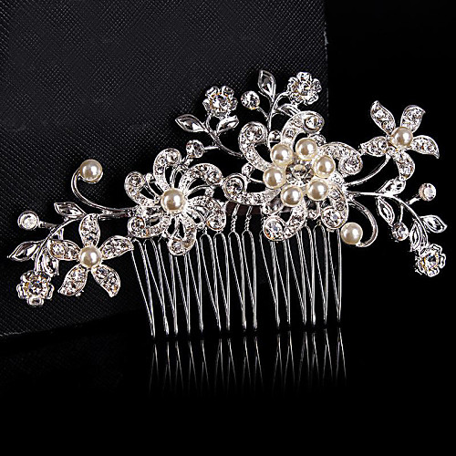 

Material / Sterling Silver / Alloy Hair Combs / Flowers / Headpiece with Beading Party / Wedding / Special Occasion Headpiece