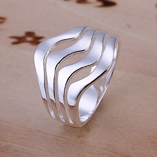 

Band Ring Contour Sterling Silver Ladies Fashion 8 / Statement Ring / Women's