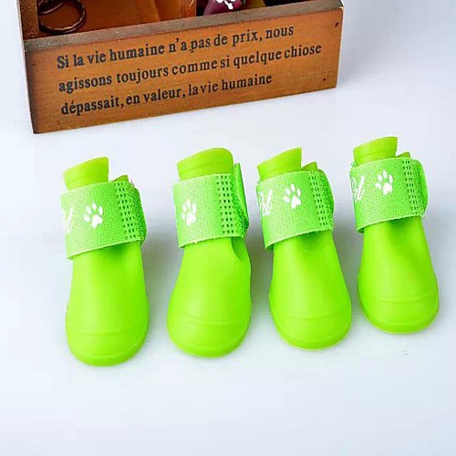 

Dog Shoes & Boots Waterproof Red / Black / Green / Blue / Pink / Purple / Orange Spring/Fall Silicone RubberDog Shoes