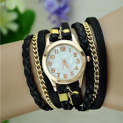 

Women's Bracelet Watch Wrap Bracelet Watch Analog Quartz Wrap Ladies Braided Rope / Quilted PU Leather / One Year