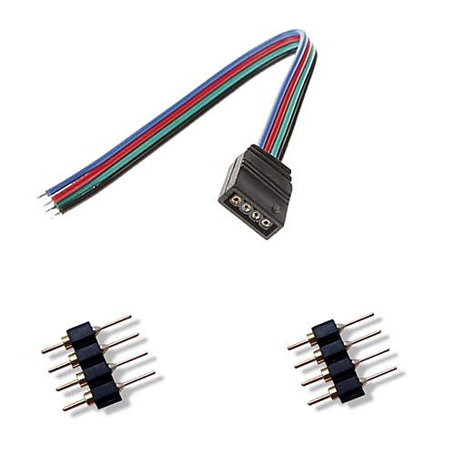 

Femal 4pin Colorful LED Lights Connector 2 X 4pin Male Connector for RGB 5050/3528 LED Strip Light Connect
