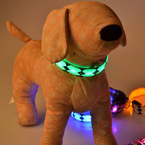 

Dog Collar Reflective LED Lights Adjustable / Retractable Nylon White Purple Yellow Red Blue