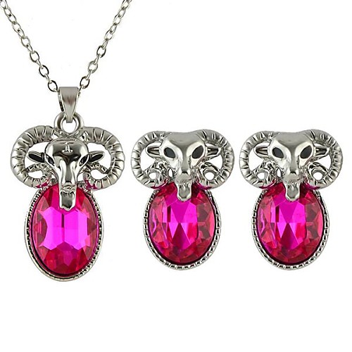 

Women's Jewelry Set Ladies Gemstone Earrings Jewelry Blue / Pink / Champagne For Party Daily Casual / Necklace / Rhinestone