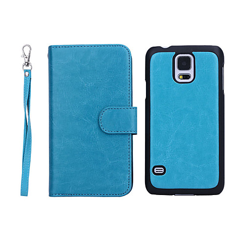 

Case For Samsung Galaxy S5 Wallet / Card Holder / Flip Full Body Cases Solid Colored Genuine Leather