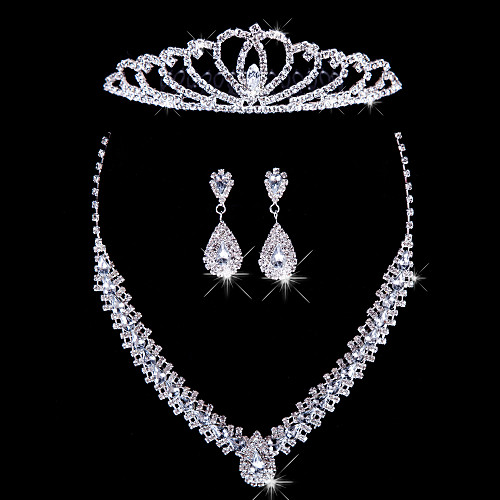 

Women's Silver Jewelry Set Earrings Jewelry For Wedding Party Special Occasion Anniversary Birthday Gift / Necklace / Engagement