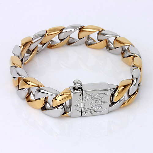 

Men's Chain Bracelet Unique Design Vintage Party Work Casual Gold Plated Bracelet Jewelry Screen Color For