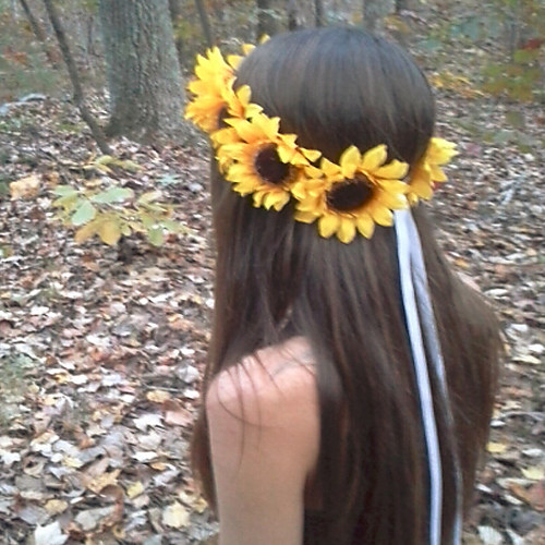 

Women's Headbands Tiaras For Wedding Party Special Occasion Daily Sunflower Fabric Yellow White
