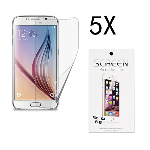 

Защитная плёнка для экрана для Samsung Galaxy S6 PET Защитная пленка для экрана Против отпечатков пальцев