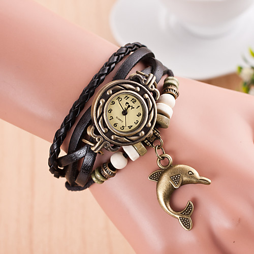 

Women's Wrist Watch Wrap Bracelet Watch Quartz Leather Black Casual Watch Ladies Charm - Green Light Blue Royal Blue