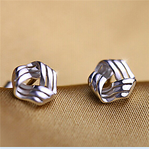

Women's Stud Earrings Twisted Love Ladies Simple Style Cute Sterling Silver Silver Earrings Jewelry Silver For Party Daily Casual