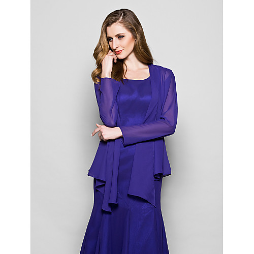 

Long Sleeve Coats / Jackets Chiffon Wedding / Party Evening Women's Wrap With Ruffles