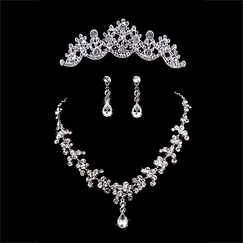 

Women's Silver Jewelry Set Earrings Jewelry Silver For Party Wedding Special Occasion Anniversary Birthday Gift / Necklace / Engagement