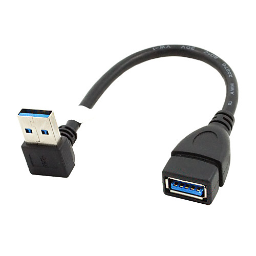 

USB 3.0 Cable A Type Male to USB 3.0 A Type Female Right Angle 90 Degree Extension Cable Black 20CM