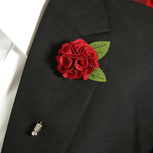 

Men's Brooches Flower Brooch Jewelry Red For