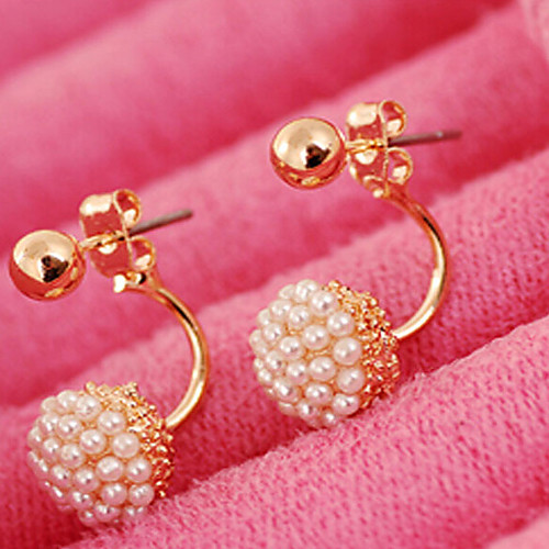 

Women's Pearl Stud Earrings Jacket Earrings Seed Pearls Ball Ladies Fashion Bridal Pearl Imitation Pearl Earrings Jewelry Screen Color For Party Wedding Daily Masquerade Engagement Party Prom