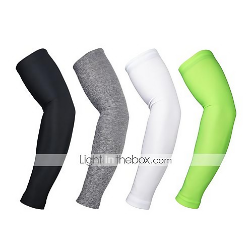 

1 Pair Arsuxeo Cycling Sleeves Sun Sleeves Compression Sleeves Solid Color UPF 50 Thermal Warm Lightweight Bike White Black Light Green Spandex Winter for Men's Women's Adults' Road Bike Mountain