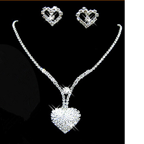 

Jewelry Set Stud Earrings Pendant Necklace Tassel Fringe Heart Love Ladies Fashion Bridal Party Earrings Jewelry White For Wedding Party Special Occasion Anniversary Birthday Gift