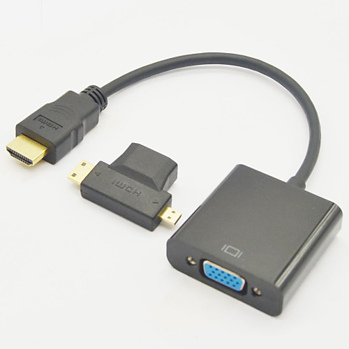 

3-in-1 HDMI Female to Mini HDMI Male And To Micro HDMI Male AdapterHDMI V1.3 to VGA M/F Cable