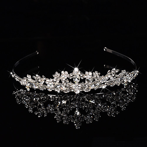 

Bridal Crown Silver Tiara Queen Flower Leaf Butterfly Crystal/Diamond Hairclips Headpiece Wedding/Party