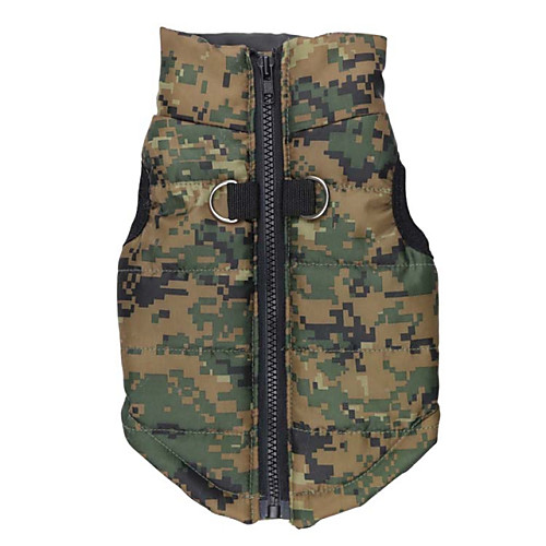

Dog Coat Vest Puppy Clothes Camo / Camouflage Keep Warm Outdoor Winter Dog Clothes Puppy Clothes Dog Outfits Green Costume for Girl and Boy Dog Cotton XS S M L
