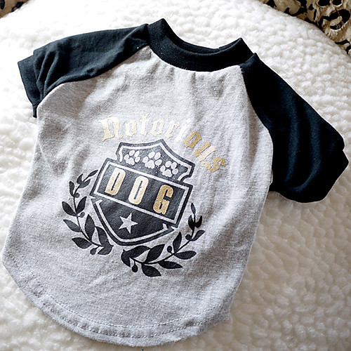 

Dog Shirt / T-Shirt Dog Clothes Puppy Clothes Dog Outfits Gray Costume for Girl and Boy Dog Cotton XS S M L