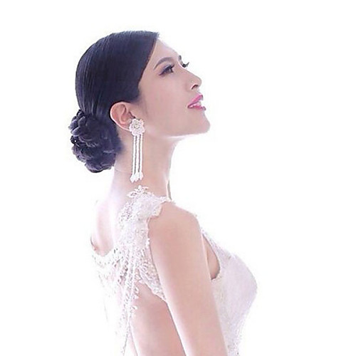 

Women's Tassel Drop Earrings With Rhinestone Long Big Earring For Birde Wedding