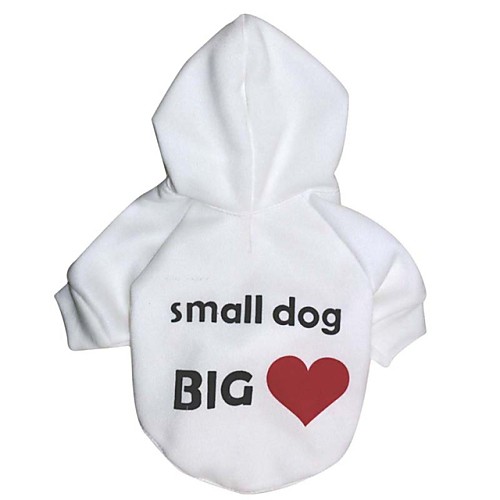 

Cat Dog Hoodie Puppy Clothes Heart Letter & Number Cosplay Outdoor Winter Dog Clothes Puppy Clothes Dog Outfits White Costume for Girl and Boy Dog Polar Fleece Cotton XS S M L