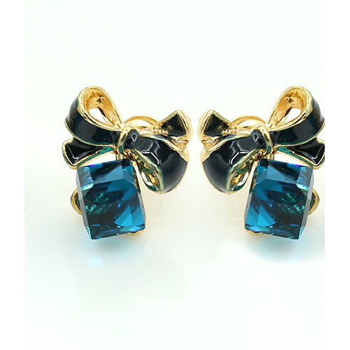 

Women's Crystal Stud Earrings Ladies European Fashion 18K Gold Plated Rhinestone Gold Plated Earrings Jewelry Blue For / Imitation Diamond / Austria Crystal