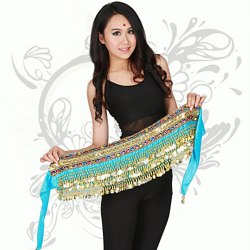 

Belly Dance Hip Scarves Training / Performance Polyester Coin Hip Scarf