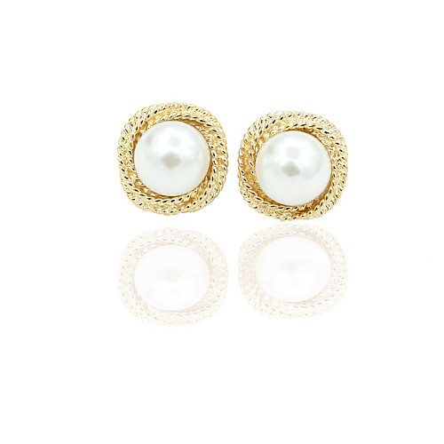 

Women's Stud Earrings European Fashion Imitation Pearl Gold Plated Earrings Jewelry Gold For