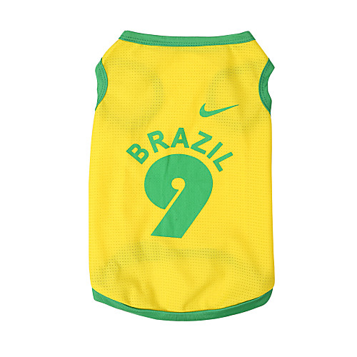 

Cat Dog Shirt / T-Shirt Dog Clothes Puppy Clothes Dog Outfits Yellow Blue Costume for Girl and Boy Dog Cotton Mixed Material XS S M L