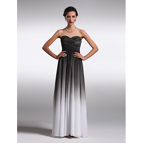 

Sheath / Column Strapless / Sweetheart Neckline Floor Length Chiffon Prom / Formal Evening Dress with Criss Cross by TS Couture
