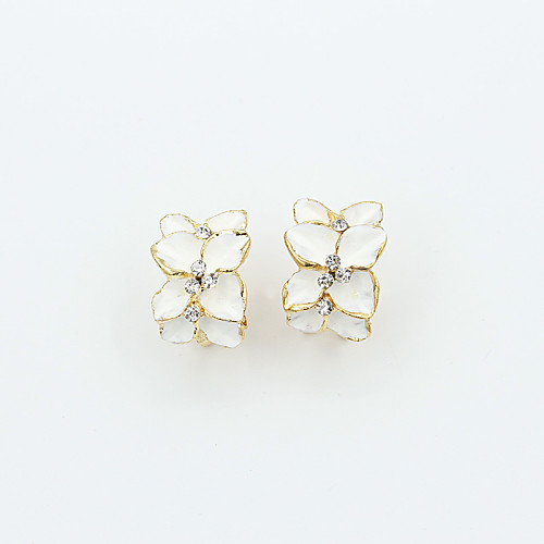 

Women's Crystal Stud Earrings Ladies European Fashion 18K Gold Plated Rhinestone Gold Plated Earrings Jewelry White / Black For / Imitation Diamond / Austria Crystal