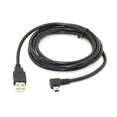 

мини-USB B Тип 5pin мужской оставили под углом 90 градусов к USB 2.0 мужчина кабеля для передачи данных 6 футов 1,8