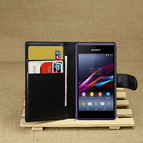 

Case For Sony Xperia Z2 / Sony Xperia M2 / Other Sony Xperia Z2 / Sony Xperia M2 / other Wallet / Card Holder / with Stand Full Body Cases Solid Colored Hard PU Leather