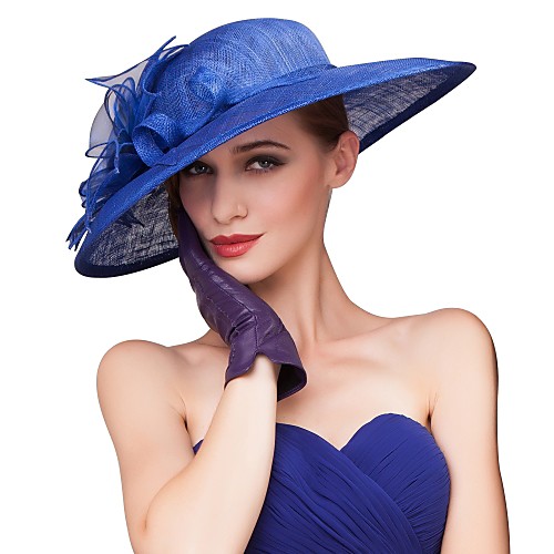 

Women's Party Hat Party Vacation Flower Solid Color Fuchsia Blue Hat / Winter / Spring / Summer / Hat & Cap