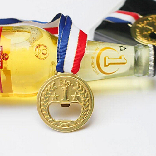 

Gold Medal Shaped Bottle Opener Party Favors (Random Color)