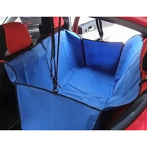 

Cat Dog Car Seat Cover Portable Foldable Solid Colored Fabric Black Red Blue
