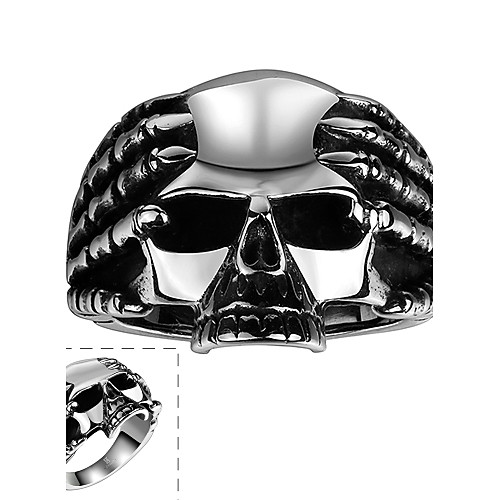 

Men's Ring Silver Stainless Steel Fashion Halloween Daily Jewelry Skull