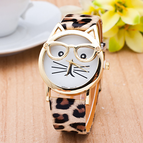 

Women's Ladies Wrist Watch Analog Quartz Casual Casual Watch Cat / One Year / Quilted PU Leather