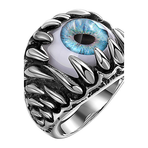 

Band Ring Black Stainless Steel Titanium Steel Evil Eye Magic Punk 8 9 10 11 / Men's