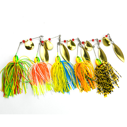 

5 pcs Fishing Lures Spinnerbaits Bass Trout Pike Freshwater and Saltwater Sea Fishing