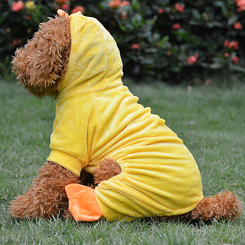 

Dog Coat Hoodie Cartoon Animal Cosplay Winter Dog Clothes Puppy Clothes Dog Outfits Yellow Costume for Girl and Boy Dog Polar Fleece Cotton S M L XL