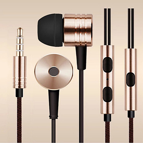 

In Ear Wired Headphones Aluminum Alloy Mobile Phone Earphone with Volume Control / with Microphone / Noise-isolating Headset