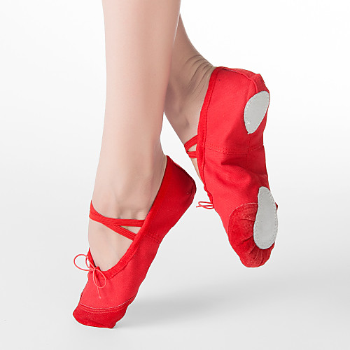 

Women's Ballet Shoes Flat Flat Heel Black White Red Gore Kid's / Leather