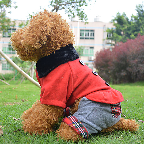 

Dog Coat Dress Dog Clothes Puppy Clothes Dog Outfits Red Costume for Girl and Boy Dog Polar Fleece Cotton S M L XL