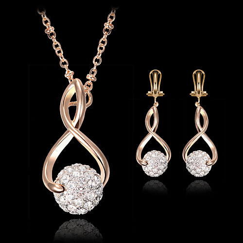 

Party Cubic Zirconia Earrings Jewelry Gold For Party Birthday Gift Engagement / Necklace