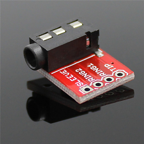 

3.5mm Audio Socket Stereo Sound Module w/ Mic for MP3 Player – Red