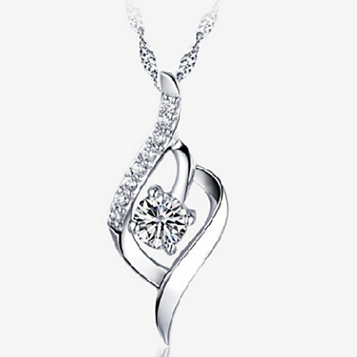 

Women's Pendant Round Cut faceter Ladies everyday Sterling Silver Alloy Silver Necklace Jewelry For Wedding Casual Daily Sports Masquerade Engagement Party