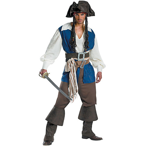 

Pirate Cosplay Costume Men's Halloween Carnival Festival / Holiday Spandex Lycra Terylene Men's Easy Carnival Costumes / Cotton / Vest / Top / Pants / Belt